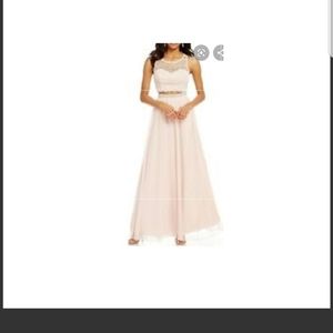 Sequin Hearts blush beaded 2-piece dress, size 5